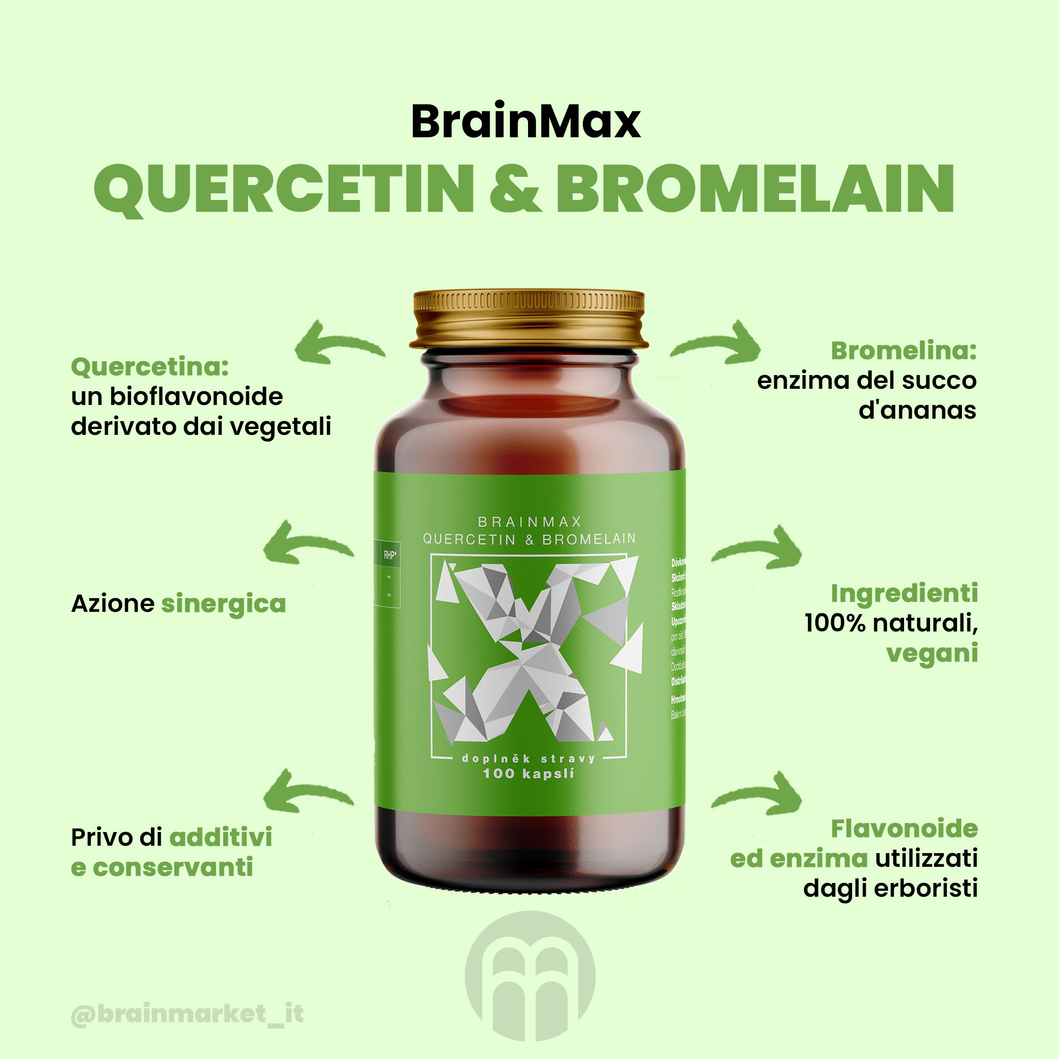 BrainMax quercetina e bromelina